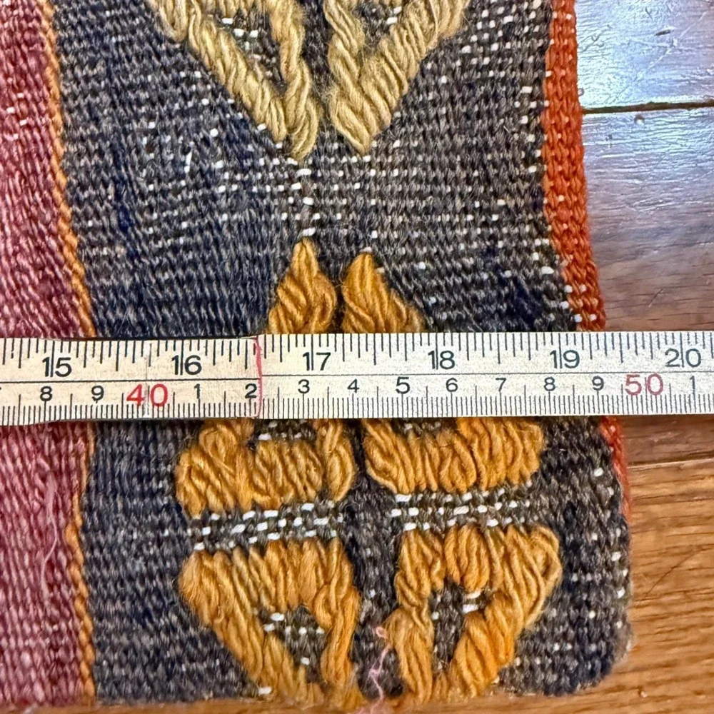 Handwoven Kilim Wool Pillow Cover 12x20 Geometric Southwestern Multicolor